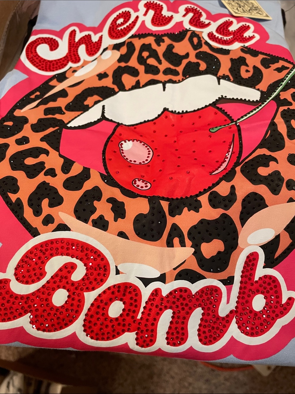 Light Blue 'Cherry Bomb' Graphic Tee by Only You